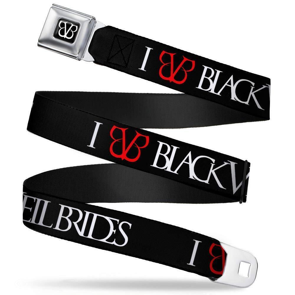 6895 Belt Seatbelt Buckle Black Veil Brides Weathered Faces Black Grays 24